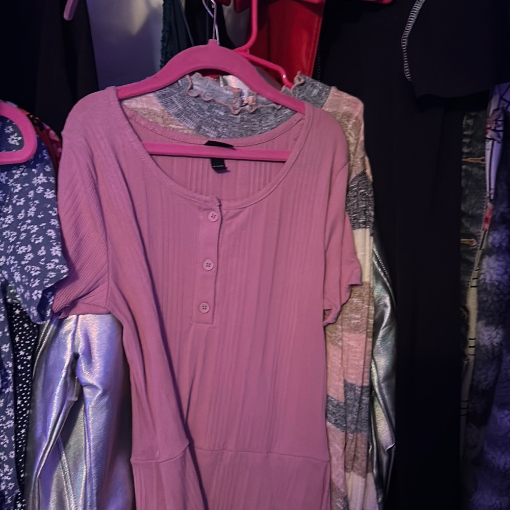 Pink button dress